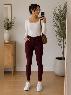 Miss Me Deep Burgundy Skinny Jeans